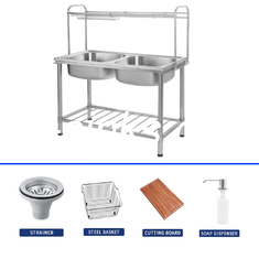 Üst Taşıma Paslanmaz Çelik Lavabo Standı 1 kase ve pas dayanıklı