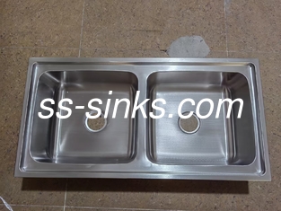 Büyük Boyutlu Eşsiz Kasa Mutfak Paslanmaz Çelik Çift Kasa Lavabo