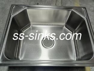 Top Mount Büyük Altıgen Paslanmaz Çelik Tek Kuyu Lavabo Konteynör Üstünde