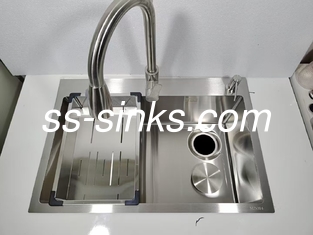 Topmount Kurulum Paslanmaz Çelik Tek Kasa Lavabo Kare Mutfak Yenilenmesi için