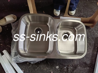 1.0mm 1.2mm Kalınlığı Alt Montaj Paslanmaz Çelik Mutfak Lavabo Dikdörtgen Dolabı Tasarımı Kolay Kurulum