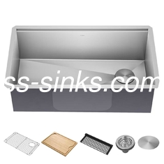 Modern Tarzı Topmount Mutfak Lavabosu 3,5 Inch Drain Açma Dikdörtgen Kasa Şekli