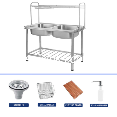 Üst Taşıma Paslanmaz Çelik Lavabo Standı 1 kase ve pas dayanıklı