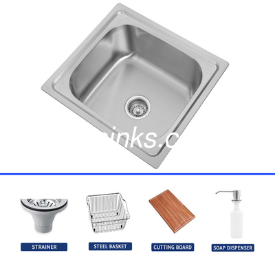 Dökme / sepete sahip paslanmaz çelik tek kase lavabo özelleştir