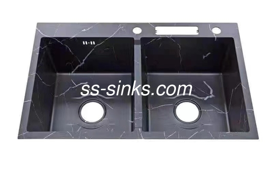 Mermer el yapımı 30 Inch Alt Dağ Paslanmaz Çelik Çift Kasa Lavabo