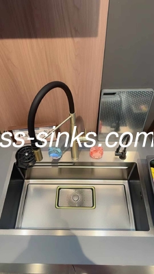 Alt montaj tek havuz dikdörtgen el yapımı mutfak çelik lavabo sus304
