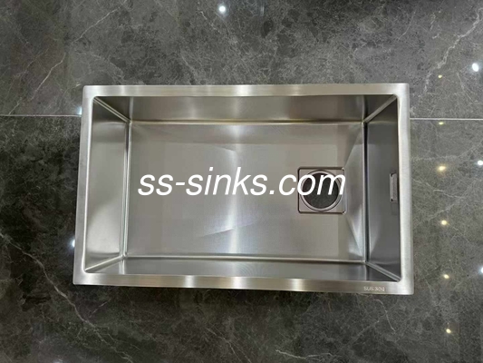 Çift montajlı seri 304 tek kase derin kase El yapımı mutfak lavabosu