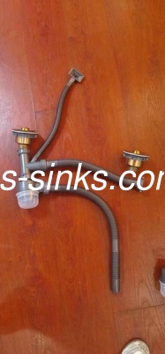 Altın Bronz Siyah Çift Kasa Lavabo Alt Dağ El Yapımı Mutfak Lavabo