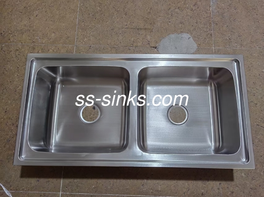 Büyük Boyutlu Eşsiz Kasa Mutfak Paslanmaz Çelik Çift Kasa Lavabo