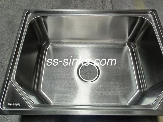 Top Mount Büyük Altıgen Paslanmaz Çelik Tek Kuyu Lavabo Konteynör Üstünde