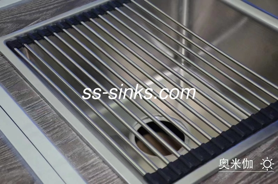 DIY özelleştirilmiş paslanmaz çelik tek kase el yapımı lavabo aksesuarlar ile