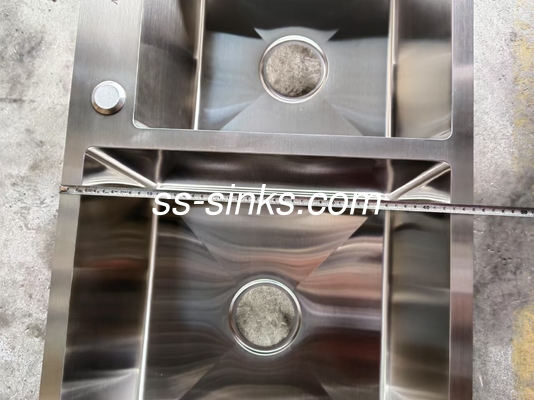Modern Tasarım Çift Kasa Mutfak Lavabo Stainless Steel Drainer ve Overflow ile Alt Taşıma