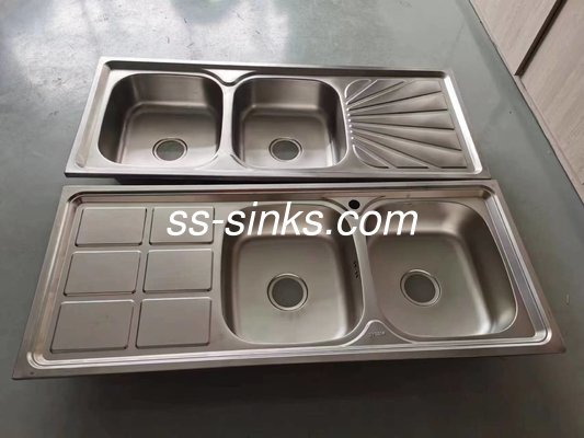 1 musluk deliği, çelikten iki kat çanakli mutfak lavabo