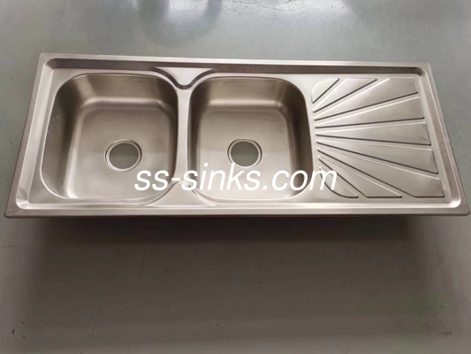 1 musluk deliği, çelikten iki kat çanakli mutfak lavabo