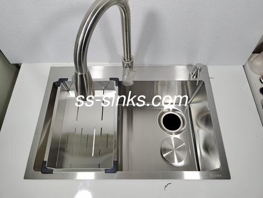 Topmount Kurulum Paslanmaz Çelik Tek Kasa Lavabo Kare Mutfak Yenilenmesi için