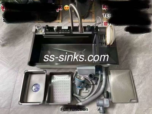 18/10 Krom/Nikel Köşe Paslanmaz Çelik Mutfak Lavabo dahil ızgara aksesuarları