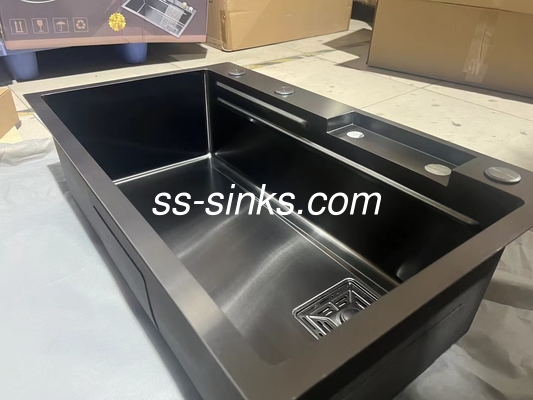 Çerezli fırçalanmış tek kaseli, pürüzsüz ve temizlenmesi kolay yüzeyli lavabo