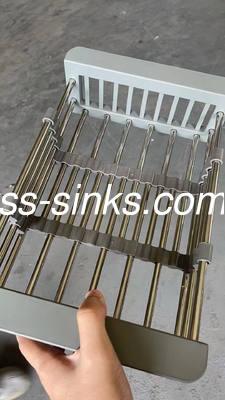 Stainless Steel Drainer Ticari bulaşık yıkama verimliliği için iki bölümlü lavabo lavabo