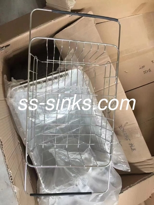 Stainless Steel Drainer Ticari bulaşık yıkama verimliliği için iki bölümlü lavabo lavabo
