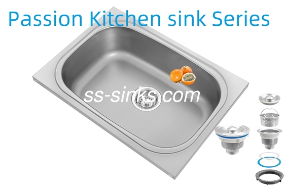Paslanmaz Çelik Tek Kuyu Lavabo Modern Evler İçin Son Mutfak Temel
