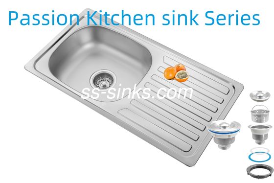 33 X 22 İnç Mutfak Evyesi Süzgeçli Paslanmaz Çelik 18/10 Krom/Nikel ve Aksesuarlar Süzgeç