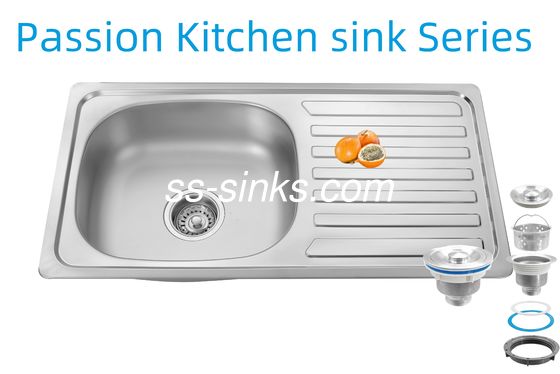 33 X 22 İnç Mutfak Evyesi Süzgeçli Paslanmaz Çelik 18/10 Krom/Nikel ve Aksesuarlar Süzgeç