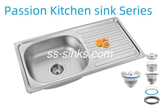 33 X 22 İnç Mutfak Evyesi Süzgeçli Paslanmaz Çelik 18/10 Krom/Nikel ve Aksesuarlar Süzgeç