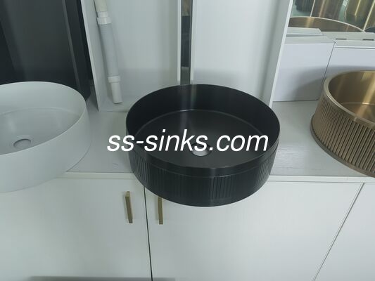Lüks Yuvarlak Paslanmaz Çelik Su Havuzu Premium 304 Grade 41x41cm Sanatçı Banyo Lavabo