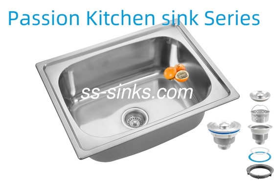 Paslanmaz Çelik Tek Kuyu Lavabo Modern Evler İçin Son Mutfak Temel
