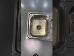 1000 x500 mm'lik tek kaselik mutfak lavabosu ve su borusu ile halk yıkama lavabosu