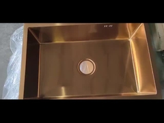 Altın renkli paslanmaz çelik mutfak lavabo boşluklu tek kase lavabo